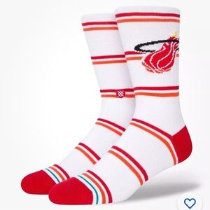 NWT NBA Stance Miami Heat Hardwood Classic Casual Socks Men Large